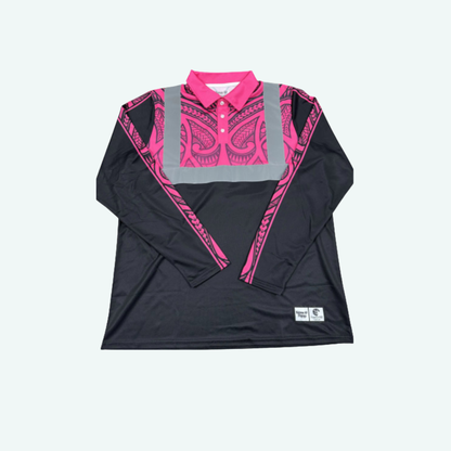 Hi-Viz Reflect Long-Sleeve Polo (Pink)