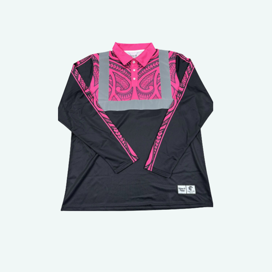 Hi-Viz Reflect Long-Sleeve Polo (Pink)